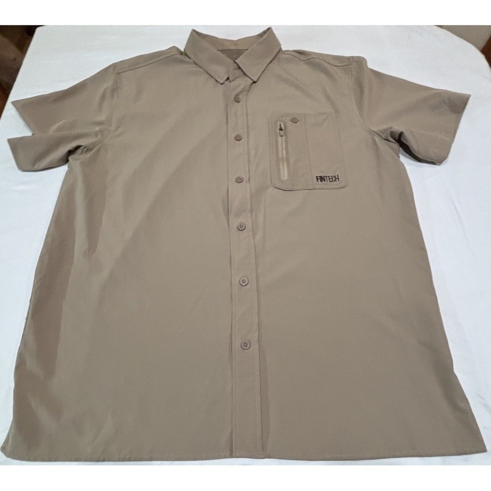 Fintech Deep Sea Woven Performance Short Sleeve Fishing Shirt Large - Picture 3 of 11